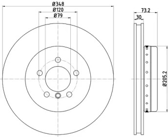 HELLA PAGID 8dd355120751 -  Тормозной диск
